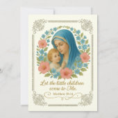 カソリックバプテスマ《キリスト教》洗礼式や命名式メアリーイエス 招待状 (裏面)