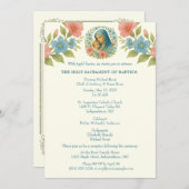 カソリックバプテスマ《キリスト教》洗礼式や命名式メアリーイエス 招待状 (正面/裏面)