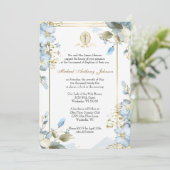 カソリックバプテスマ《キリスト教》洗礼式や命名式メアリーイエズブルー 招待状 (スタンド正面)