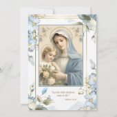 カソリックバプテスマ《キリスト教》洗礼式や命名式メアリーイエズブルー 招待状 (裏面)