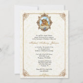 カソリックバプテスマ《キリスト教》洗礼式や命名式天使フローラ 招待状 (正面)