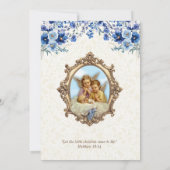 カソリックバプテスマ《キリスト教》洗礼式や命名式天使フローラ 招待状 (裏面)