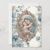 カソリックブルーフローラバプテスマ《キリスト教》洗礼式や命名式ベビー 招待状 (裏面)