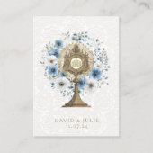 カソリックブルーフローラモンストレ結婚ンスの神聖カード 名刺 (正面)