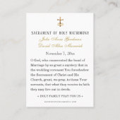 カソリックブルーフローラモンストレ結婚ンスの神聖カード 名刺 (裏面)