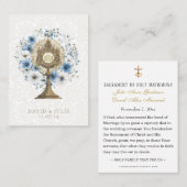 カソリックブルーフローラモンストレ結婚ンスの神聖カード 名刺 (正面/裏面)