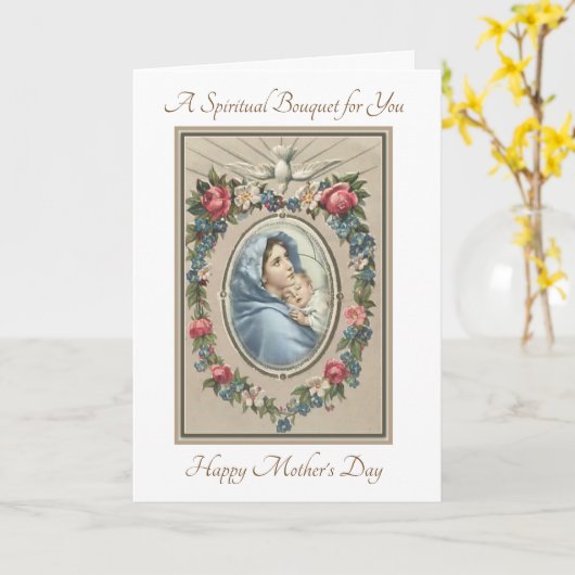 カソリックマザーズ日スピリチュアルブーケ祈りの言葉 カード (黄色い花)