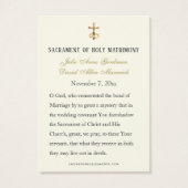 カソリックマリアンクロス結婚式の引き出物カード (裏面)