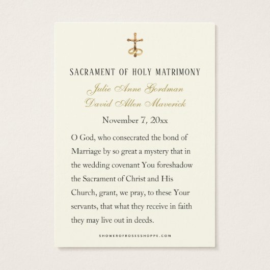 カソリックマリアンクロス結婚式の引き出物カード (裏面)