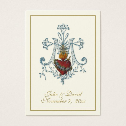 カソリックマリアンクロス結婚式の引き出物カード (正面)