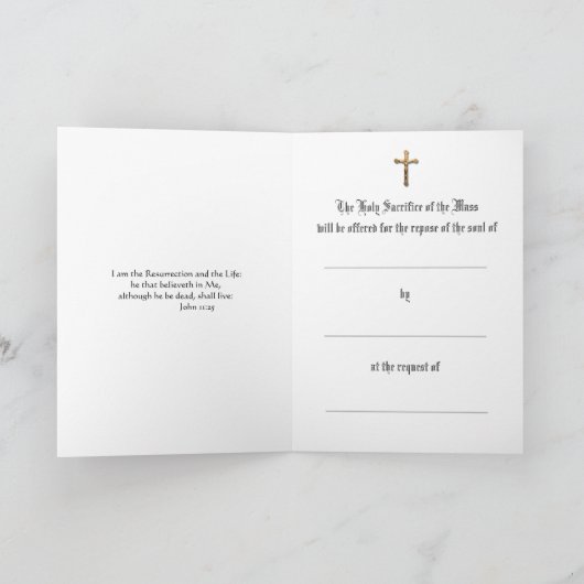 カソリックメリーイエス悔やみや弔慰ミサ提供カード カード (内部)