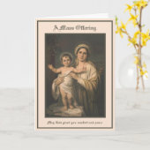 カソリックメリーイエス悔やみや弔慰ミサ・オファリング カード (黄色い花)