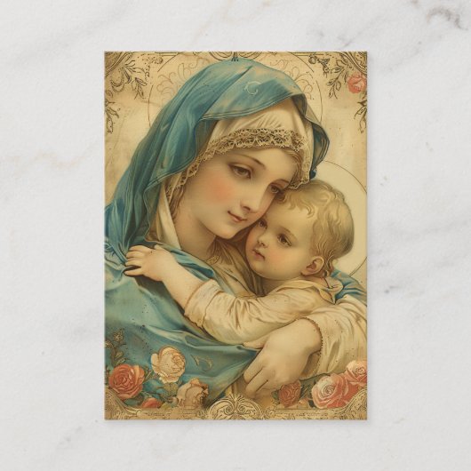 カソリックメリーイエズス葬儀記念祈りの言葉カード エンクロージャーカード (正面)