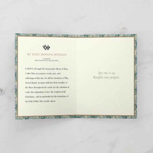 カソリックモーニングオファリングヴァージンメアリー祈りの言葉 シーズンカード (内部)