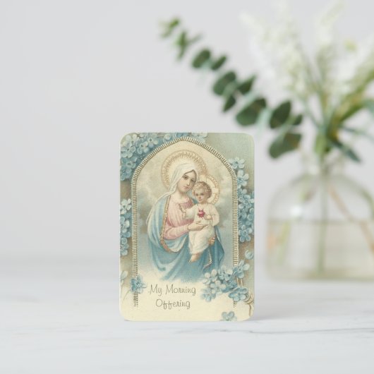 カソリックモーニングオファリングヴァージンメアリー祈りの言葉 プレイスカード (スタンド正面)