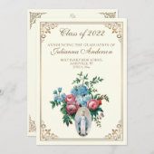 カソリックラシッククのエレガント宗教卒業 招待状 (正面/裏面)