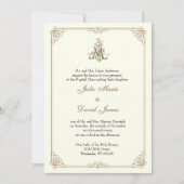 カソリックラシッククエレガント宗教の結婚インビタ 招待状 (正面)