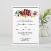 カソリックラシッククエレガント宗教結婚の 招待状 (スタンド正面)