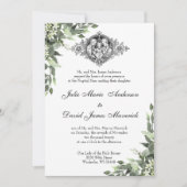 カソリックラシッククエレガント宗教結婚の 招待状 (正面)