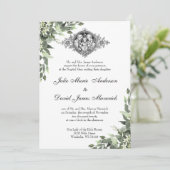 カソリックラシッククエレガント宗教結婚の 招待状 (スタンド正面)