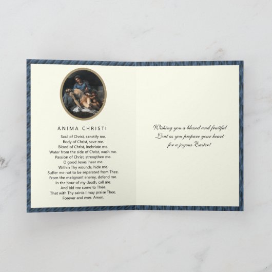 カソリックリントピエタ祈りの言葉ヴァージンメアリーイエス カード (内部)