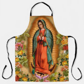 カソリック我々のグアダルーペの女性ヴァージンメアリーフローラ エプロン (正面)