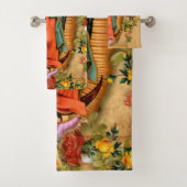 カソリック我々のグアダルーペの女性ヴァージンメアリーフローラ バスタオルセット (インサイチュ)