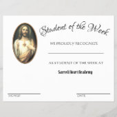 カソリック業績表彰学校証明書 チラシ (正面)