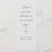 カソリック結婚スホワイトのメニュー メニュー (裏面)