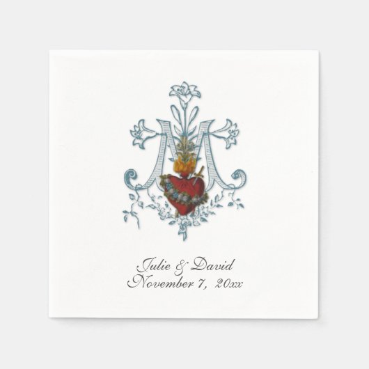 カソリック結婚ス スタンダードカクテルナプキン (正面)