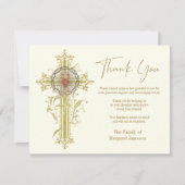 カソリック聖ハートイエズ葬式悔やみや弔慰 サンキューカード (正面)