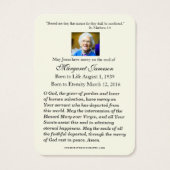 カソリック・チャイルド・イエス葬儀祈りの言葉メモリアル・カード (裏面)