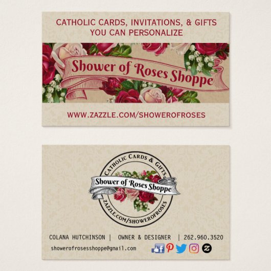 カソリッパーソナライズされたクカード招待状プレゼント (正面&裏面)