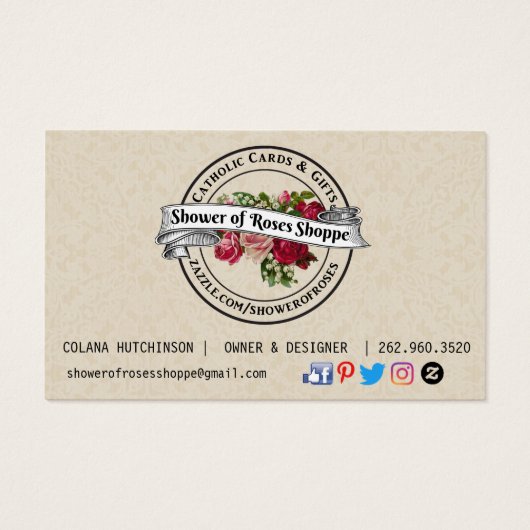 カソリッパーソナライズされたクカード招待状プレゼント (裏面)