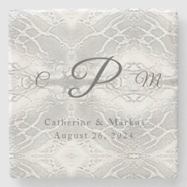 カソリッフェイクク・サテンモノグラムの ストーンコースター