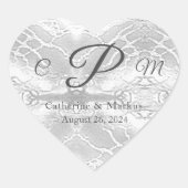 カソリッフェイクク・サテンモノグラムの ハートシール (正面)