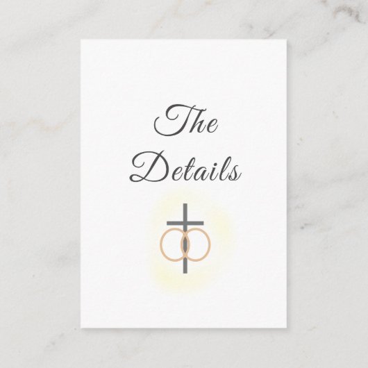 カソリッモノグラムのクヴィンテージ結婚式詳細カード エンクロージャーカード (裏面)