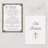 カソリッモノグラムのクヴィンテージ結婚式詳細カード エンクロージャーカード (正面/裏面)