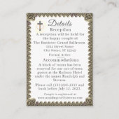 カソリッモノグラムのクヴィンテージ結婚式詳細カード エンクロージャーカード (正面)