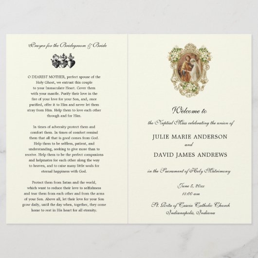 カソリッ伝統的クのラテン質量結婚式 プログラム (正面)