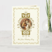 カソリッ伝統的クのヴィンテージのエレガント結婚式 カード (正面)