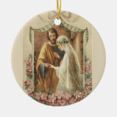 カソリッ伝統的クトリック新郎新婦ヴァージンメアリー セラミックオーナメント (正面)