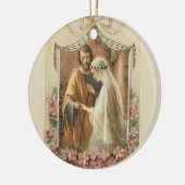 カソリッ伝統的クトリック新郎新婦ヴァージンメアリー セラミックオーナメント (左)