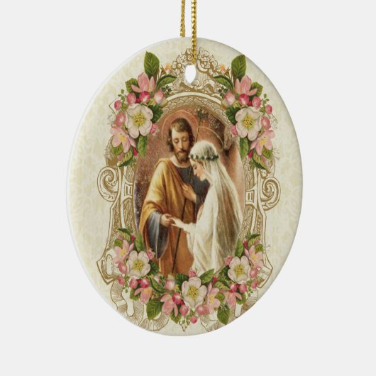 カソリッ伝統的クトリック新郎新婦ヴァージンメアリー セラミックオーナメント (右)