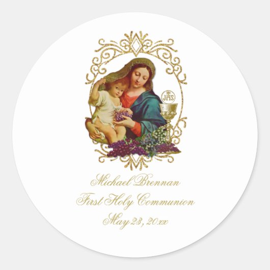 カソリッ伝統的クファースト聖餐式クラシック ラウンドシール (正面)