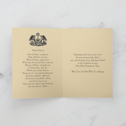 カソリッ伝統的クファースト聖餐式祈りの言葉 カード (内部)