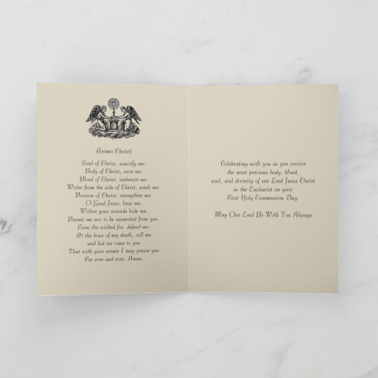 カソリッ伝統的クファースト聖餐式祈りの言葉 カード (内部)