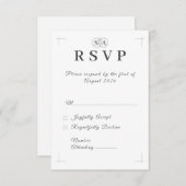 カソリッ伝統的クモノグラムのレスポンスカード 出欠カード (正面/裏面)