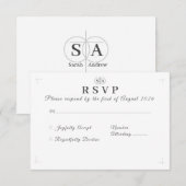 カソリッ伝統的クモノグラムのレスポンスカード 出欠カード (正面/裏面)