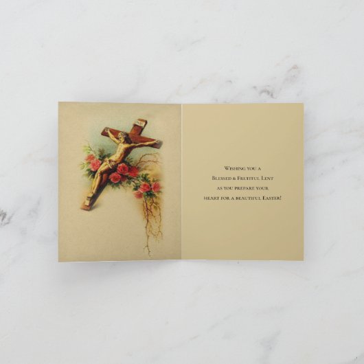 カソリッ伝統的クレジンテンフシフィックスフローラ祈りの言葉 シーズンカード (内部)